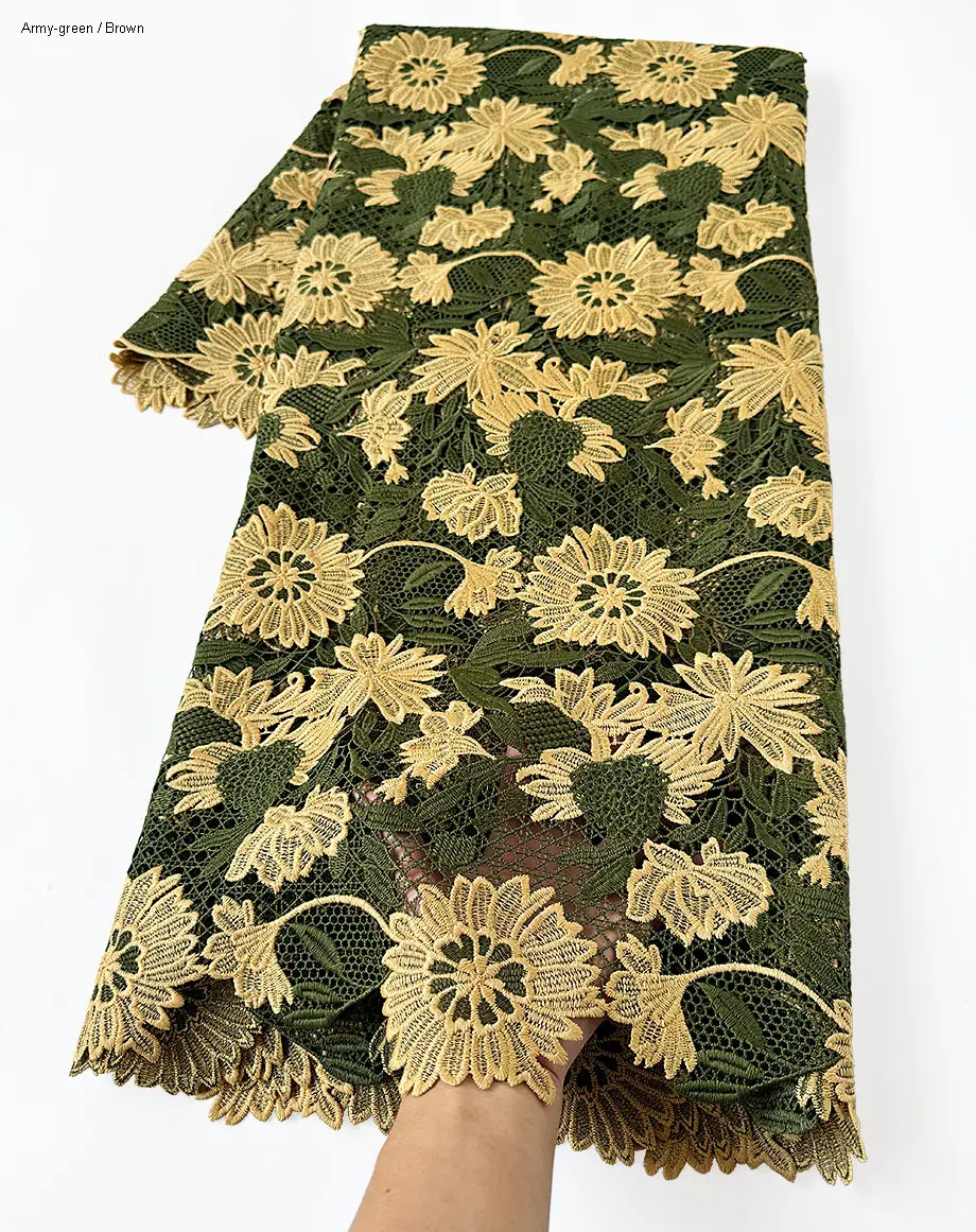 

Newest Unique Guipure Lace Soft Embroidery African Cord Fabric Nigerian Coupon Lace Garment Cloth Skin Friendly Top Quality