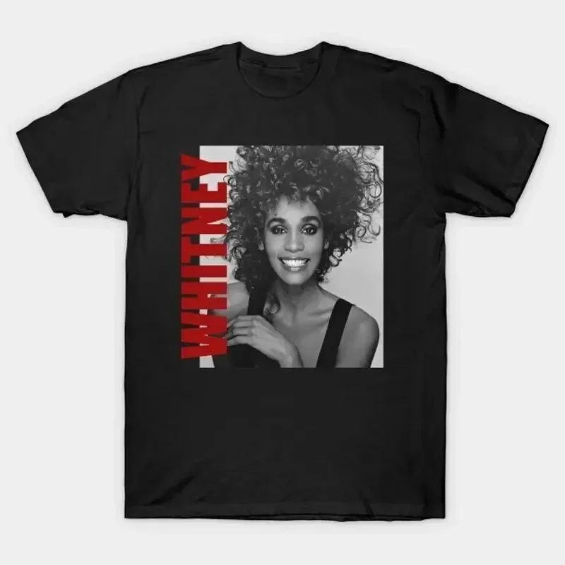 Whitney Houston Retro Aesthetic Fan Art 80S T Shirt Short Slee