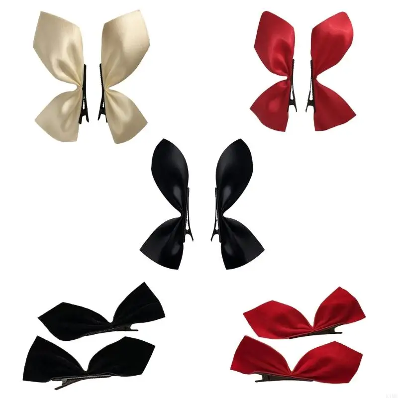 

K1ME Y2k 90s Aesthetic Cloth Bowknot Hairpin for Women Sweet Girly Charm Hair Clip