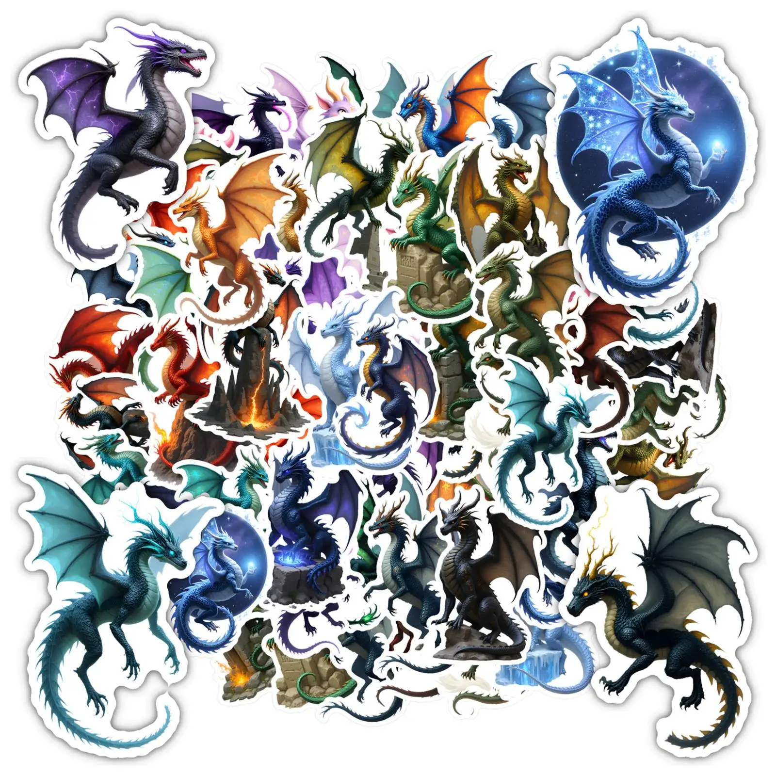 

35pcs-50pcs Magical Stickers Fantasy Stationery Stickers Graffiti Decals For Suitcase Fridge Phone Luggage Laptop Guitar Car
