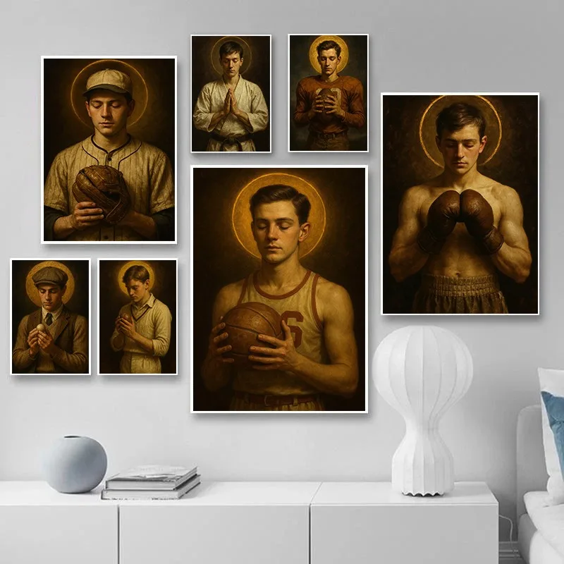Saint Sebastian Art Print Patron Saint of Boxing Martial Arts Tennis Running Catholic Athlete Gift for Sports Lovers Wall Poster