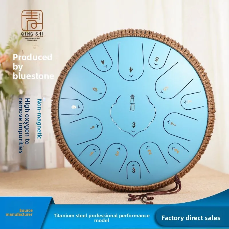 Titanium Steel 14 Inch 15 Tone Ethereal Drum C Key D Key Steel Tongue Drum Color Empty Forget Worry Hand Disc Instrument