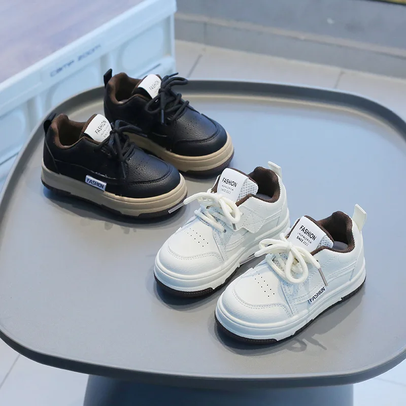 

Children's white shoes2024Spring and Autumn New Boys' Sneaker Non-Slip Girls' Casual Shoes Soft-Soled Shoes for Baby Single