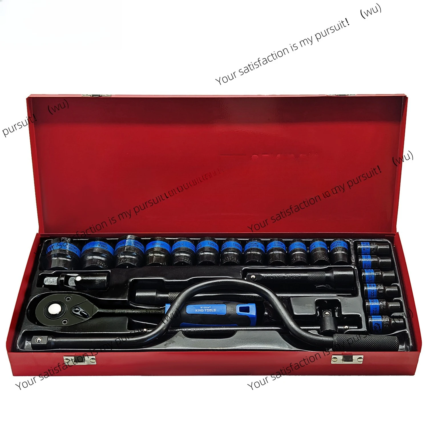 24-Piece set of red and black iron box rocker F rod sleeve set, auto repair set, auto repair