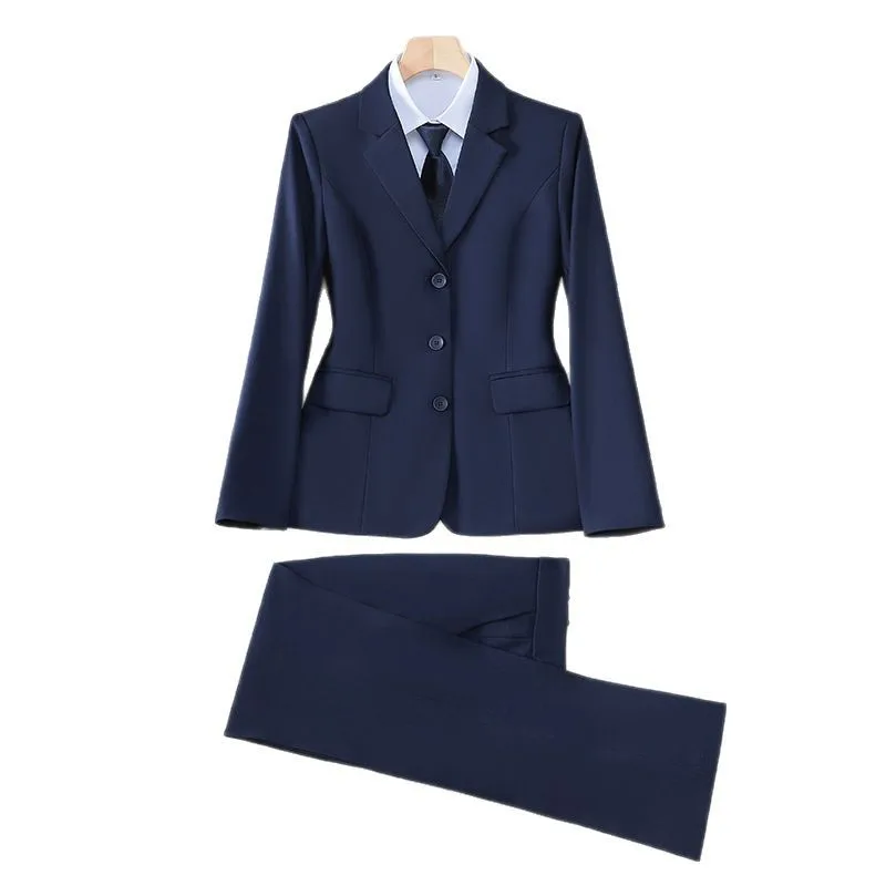 Giacca da abito professionale Set da donna Primavera Autunno Nuovo abbigliamento da lavoro Giacca formale a tre bottoni Abbigliamento da lavoro Abbigliamento da donna elegante