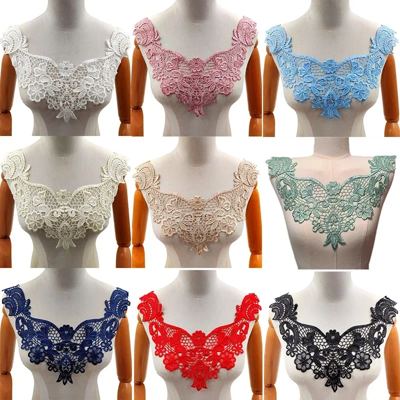 Beautiful Lace Embroidery Collar Solid Color Floral Lace Decorative Collar Woman's Clothing Accessories