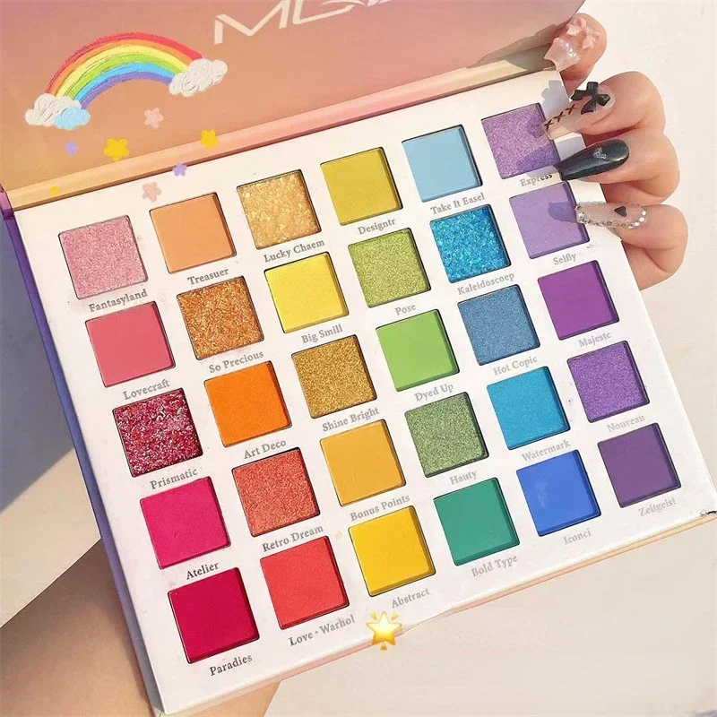 30-color Children Stage Make-up Dream Rainbow Palette Practical Makeup Eye Shadow Safe Lightweight Eyeshadow Palette