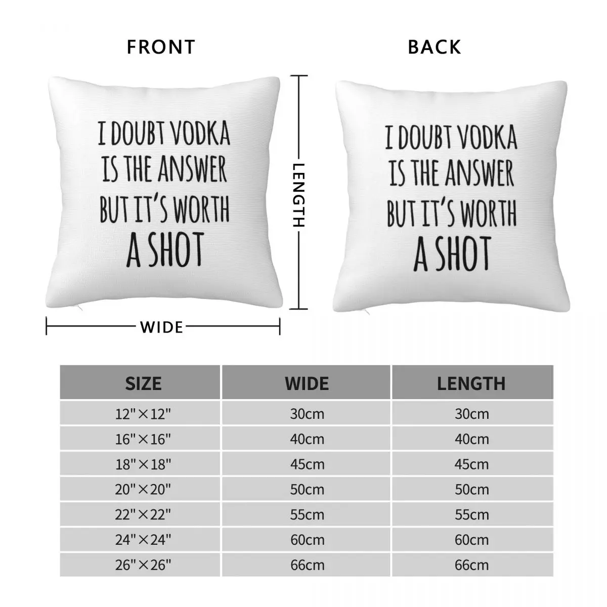 Alcohol Funny Quotes Vodka Square Pillowcase Polyester Linen Velvet Creative Zip Decor Home Cushion Cover