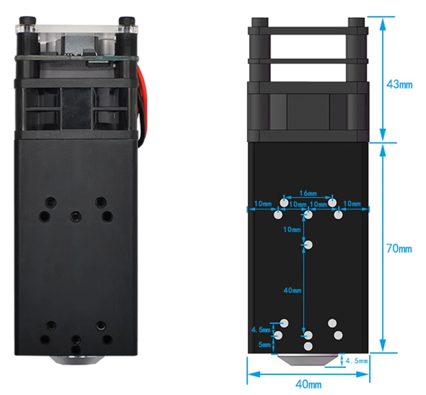 450nm 10W Lasergraveermachine Blauwe Laser High-Power Laserkop Diy Lasergraveermodule