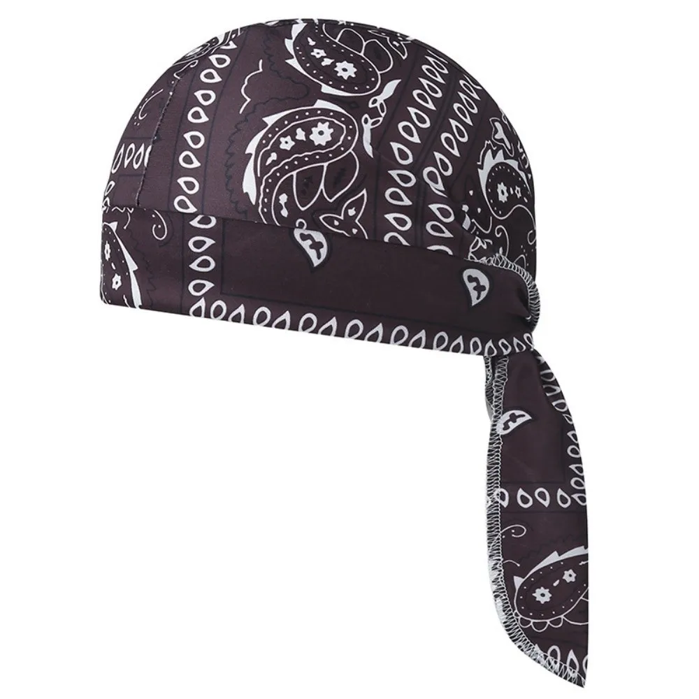 Fashion Accessory Paisley Print Hijab Caps Breathable Quick Dry Pirate Hat Adjustable UV Protection Cycling Head Wrap Running