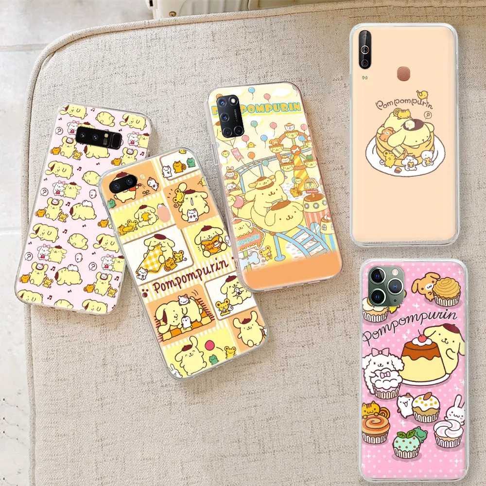 C-29 PomPomPurin TPU Case for Motorola  Moto G6 E22 E22I Play G50 G51 G71 5G G60 G60S G41 G52 G42 G32 G23 G22 Plus