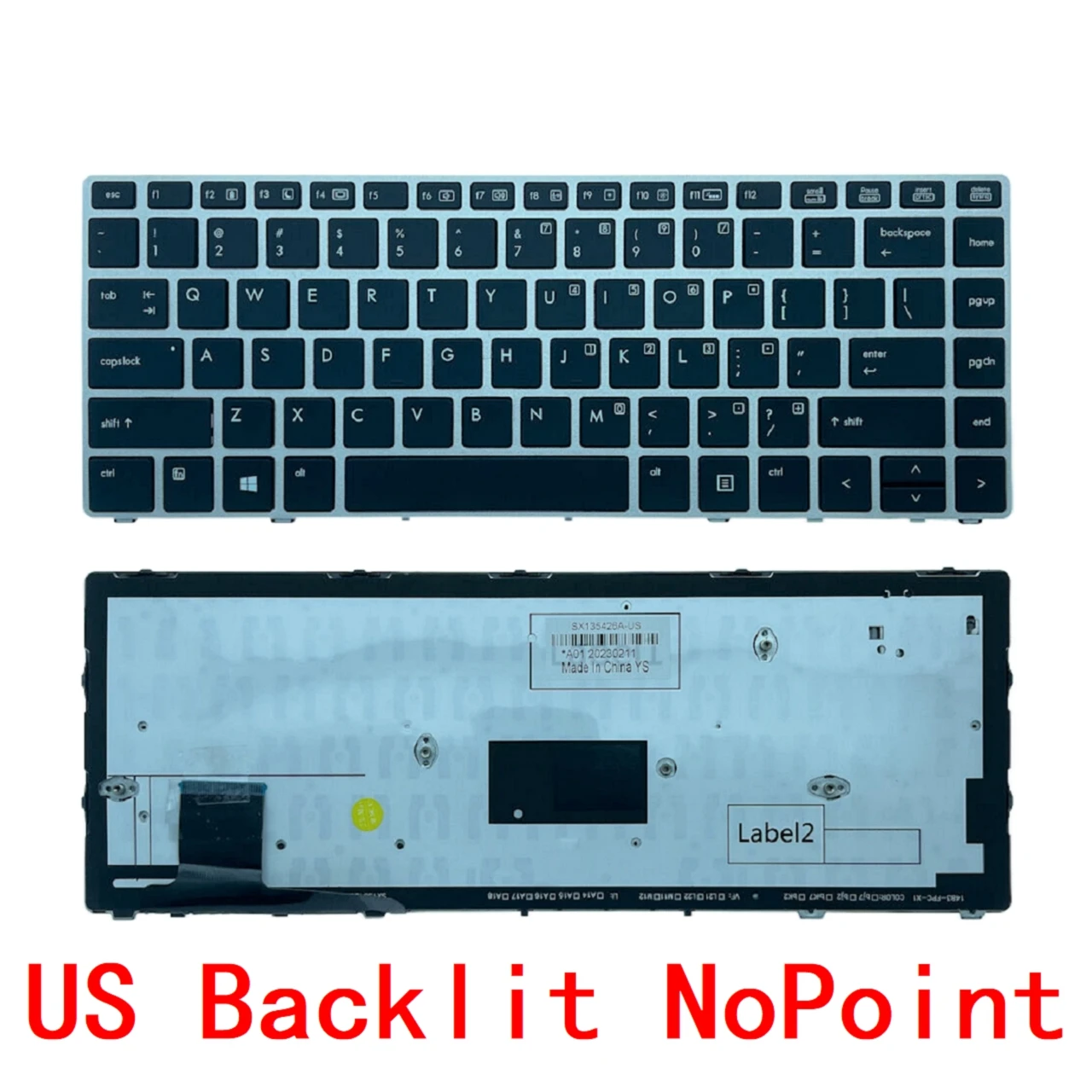 New US Russian Spanish Laptop Backlit Keyboard For HP EliteBook Folio 9470 9470M 9480 9480M Notebook PC Replacement