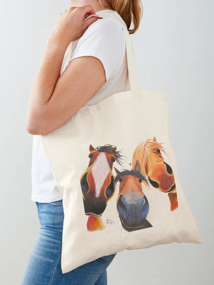 

HaPPY HoRSe PRiNT ' WHo LeFT THe GaTe OPeN 2  ' BY SHiRLeY MacARTHuR Tote Bag cute pouch bag Women's bag university shopper