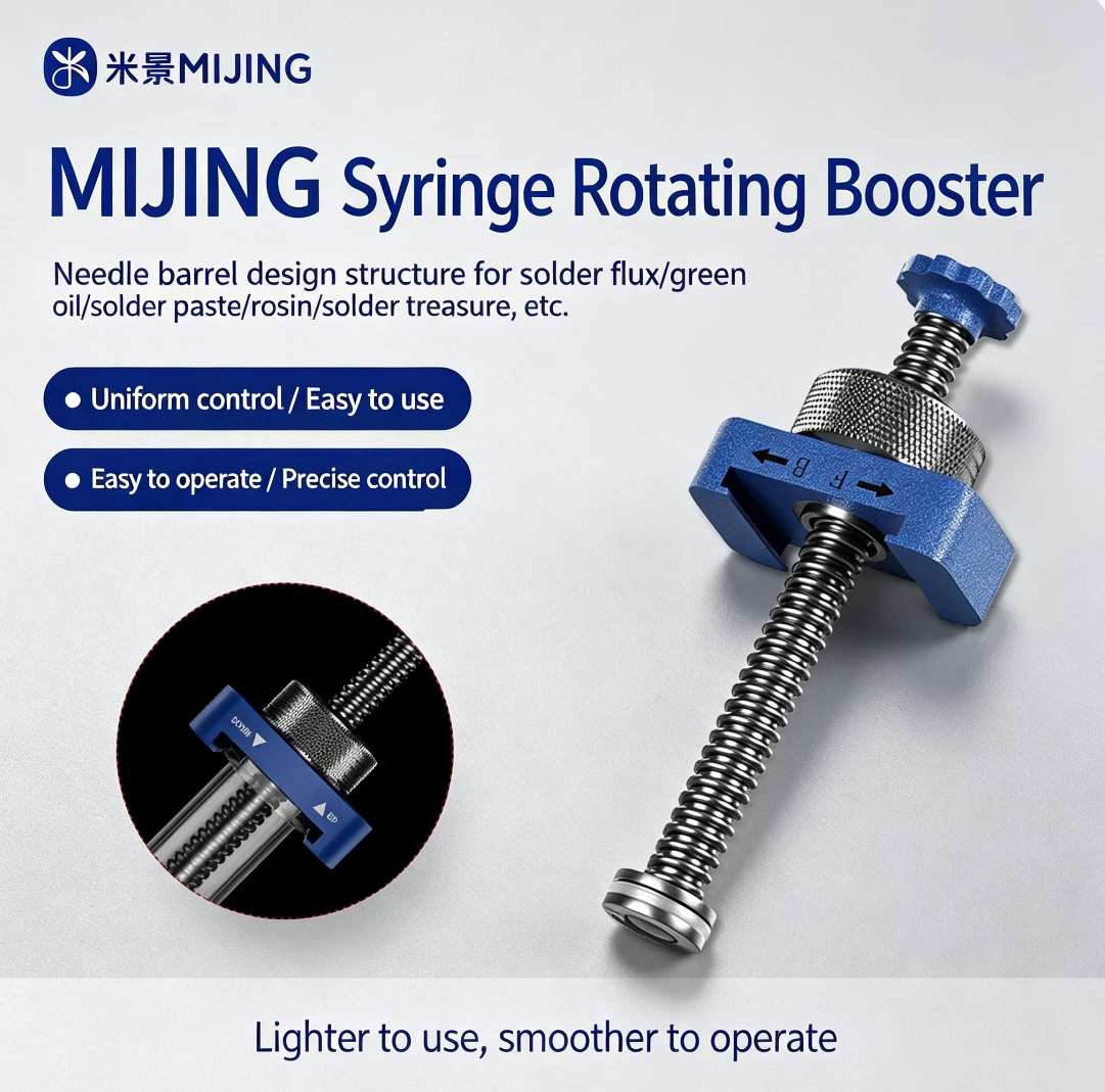 Mijing HB21 PRO Metal Flux Mate Syringe Needle Type Rotary Screw Booster ABS Buckle Alloy Material For Mobile Phone Repair