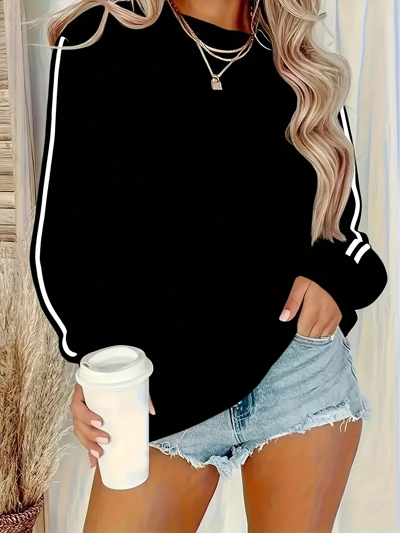 Women's autumn and winter loose casual comfortable cartoon tiger print plus velvet long sleeved round neck hoodie pullover