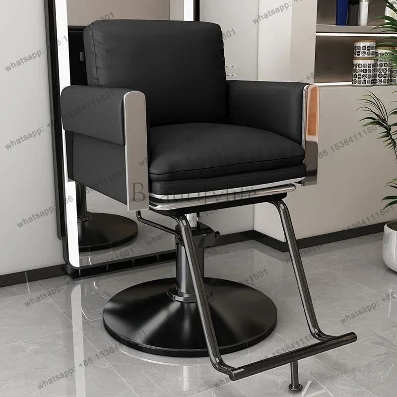 LSOnline Celebrity High-end Barber Chairs Nordic Barbershop Ergonomic Perm Chair Swivel Lift Salon Furniture Cadeira Mocho FYBC