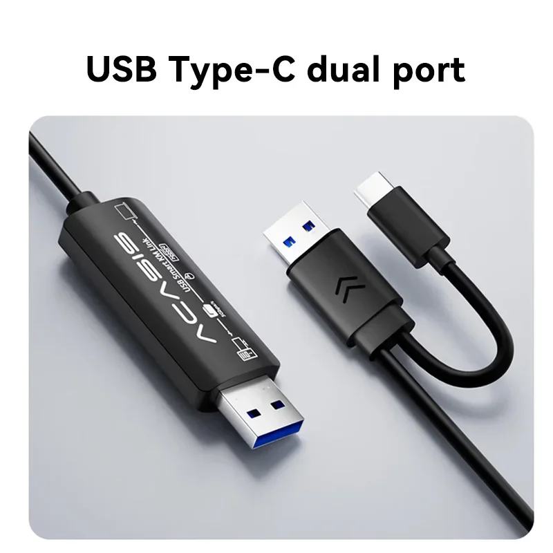 Acasis USB 3.0 PC to PC KM Link Cable for Keyboard/Mouse Sharing & Data Transfer, 5Gbps, Type-C, Mac/Win, Plug & Play