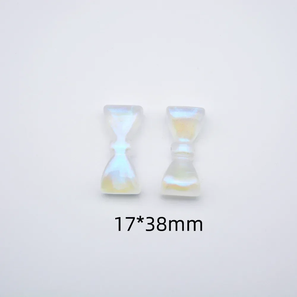 5 Pieces  17 * 38mm  Blue Light  Bubble Sensation  Bowknot Bead  DIY Makes Necklace, Bracelet, Clothing Accessories Materials