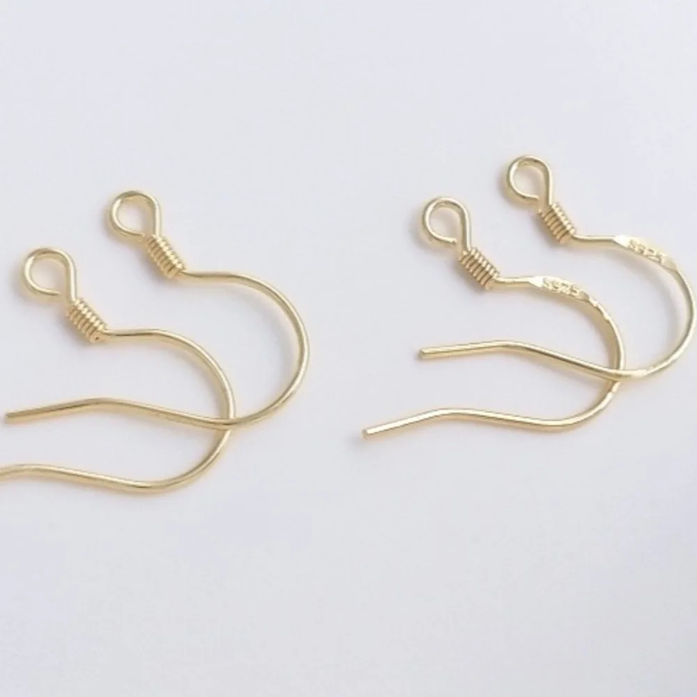 

Whole Body Sterling Silver Ear Hook14K Gold Color Ear Hook Basic Accessories DIY Handmade Earrings Material