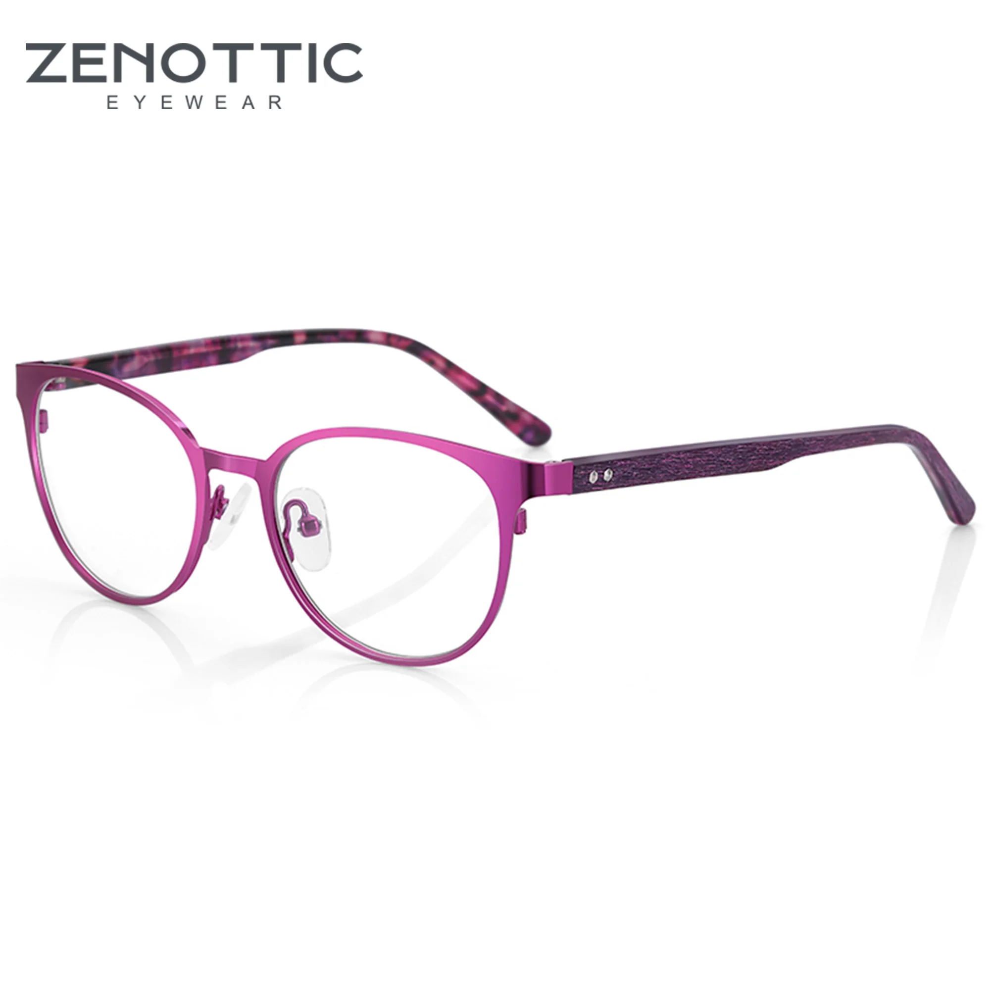 

ZENOTTIC Kids Round Metal Stylish Trending Glasses frame Women Brand Designer Ladies Eyewear Non-Prescription Eyeglasses