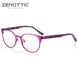 ZENOTTIC Kids Round Metal Stylish Trending Glasses frame Women Brand Designer Ladies Eyewear Non-Prescription Eyeglasses