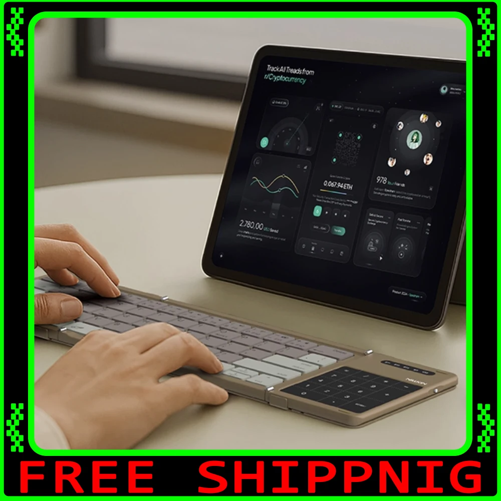 NILLKIN Folding Keyboard Bluetooth Wireless Portable Touchpad Compact Typing Special For Mobile Phones and Laptops Office