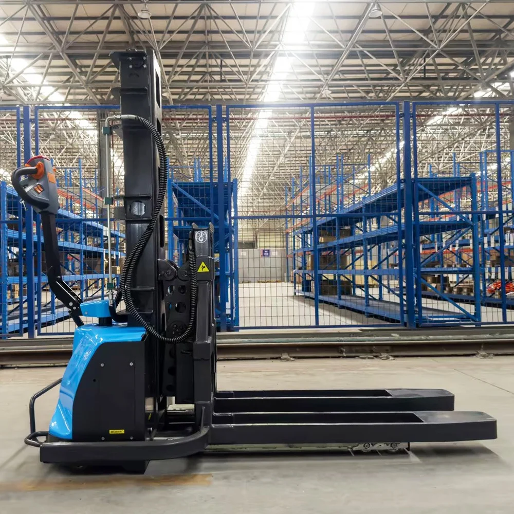 Electric Stacker Manual Pallet Selfloading Narrow Aisle Smart Hand Forklift Crane Mini Ce Fork Lift Reach Truck Walkie Warehouse