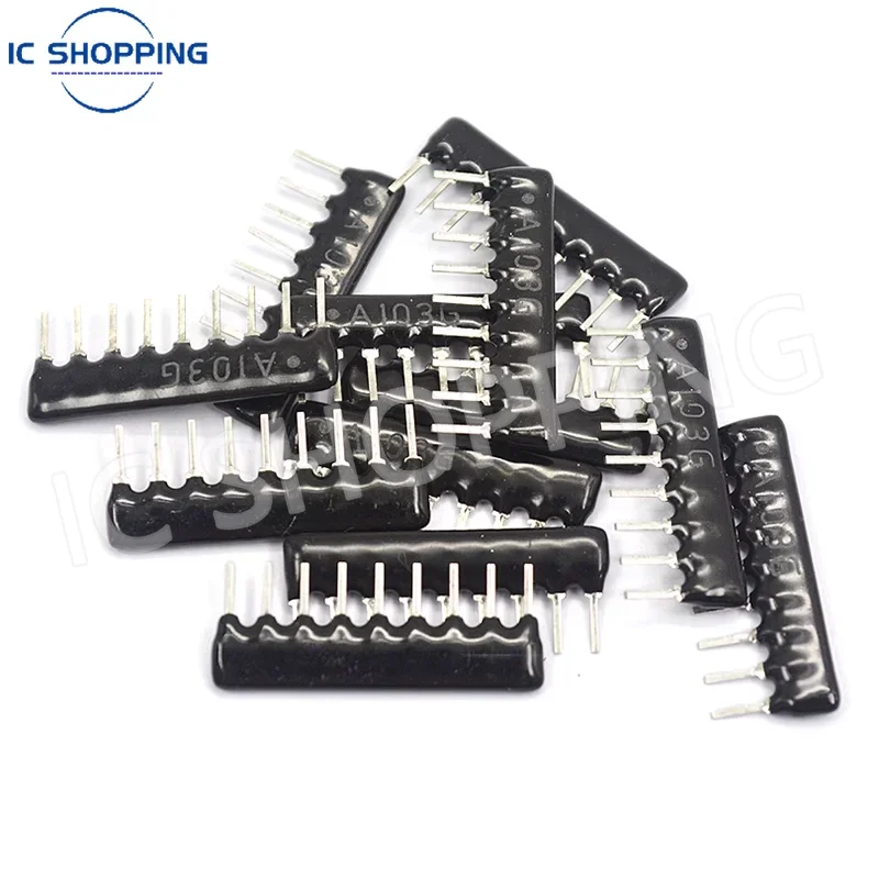 

200pcs 5PIN 9PIN exclusion Network Resistor array DIP 100 220 330 470 510 680 1K 1.2K 1.5K 2K 2.2K 3.3K 4.7K 10K 100K ohm