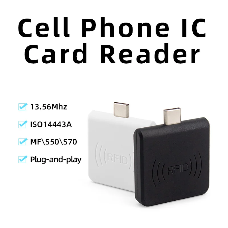 R65C Cell phone IC card reader RFID Type C Universal NFC Reader for Android Phone 13.56Mhz IC Card Reader ISO14443A