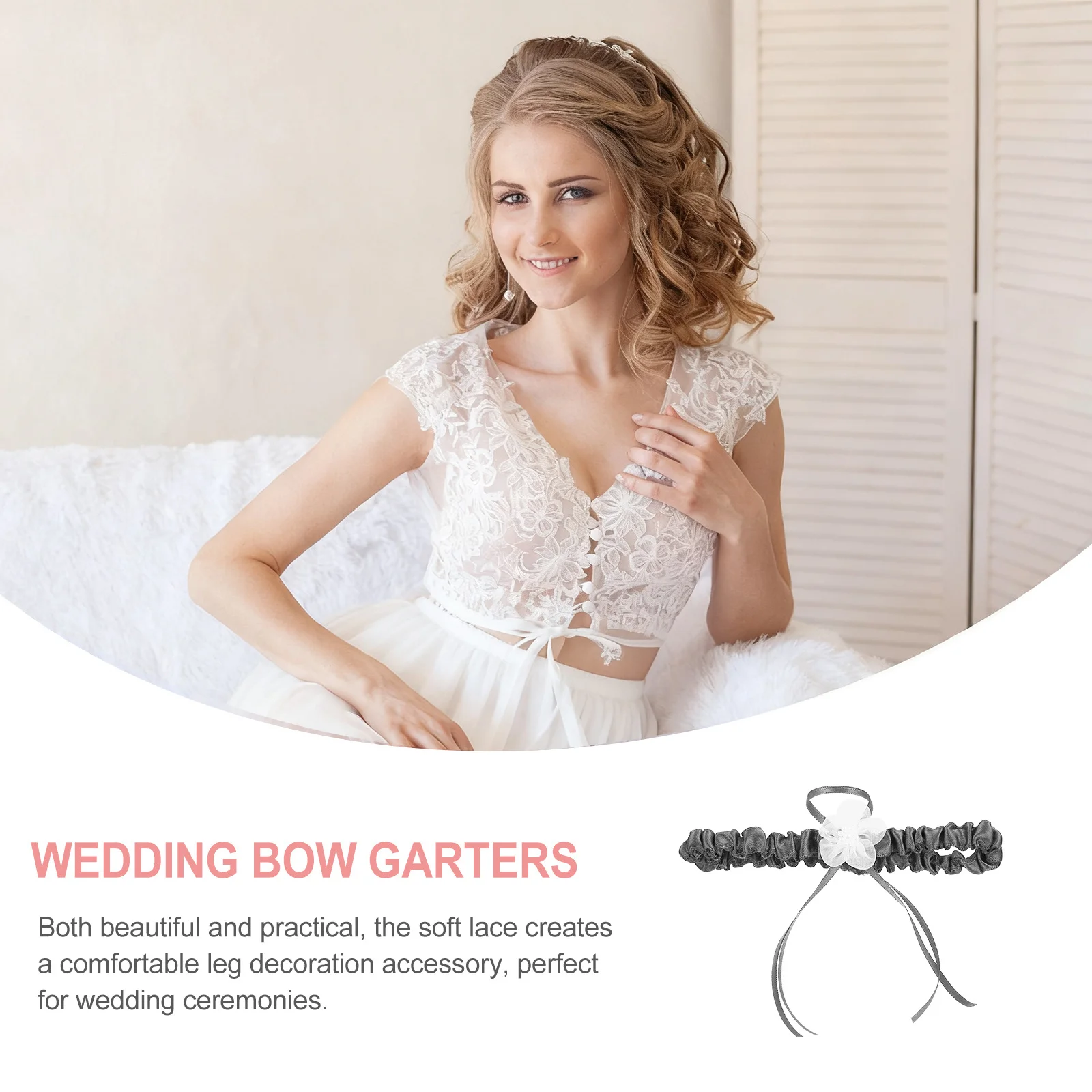 

1Set Bow Garters for Women Wedding Lace Leg Decorations Bride Accessories High Quality Lace Garter Set Comfortable Fit