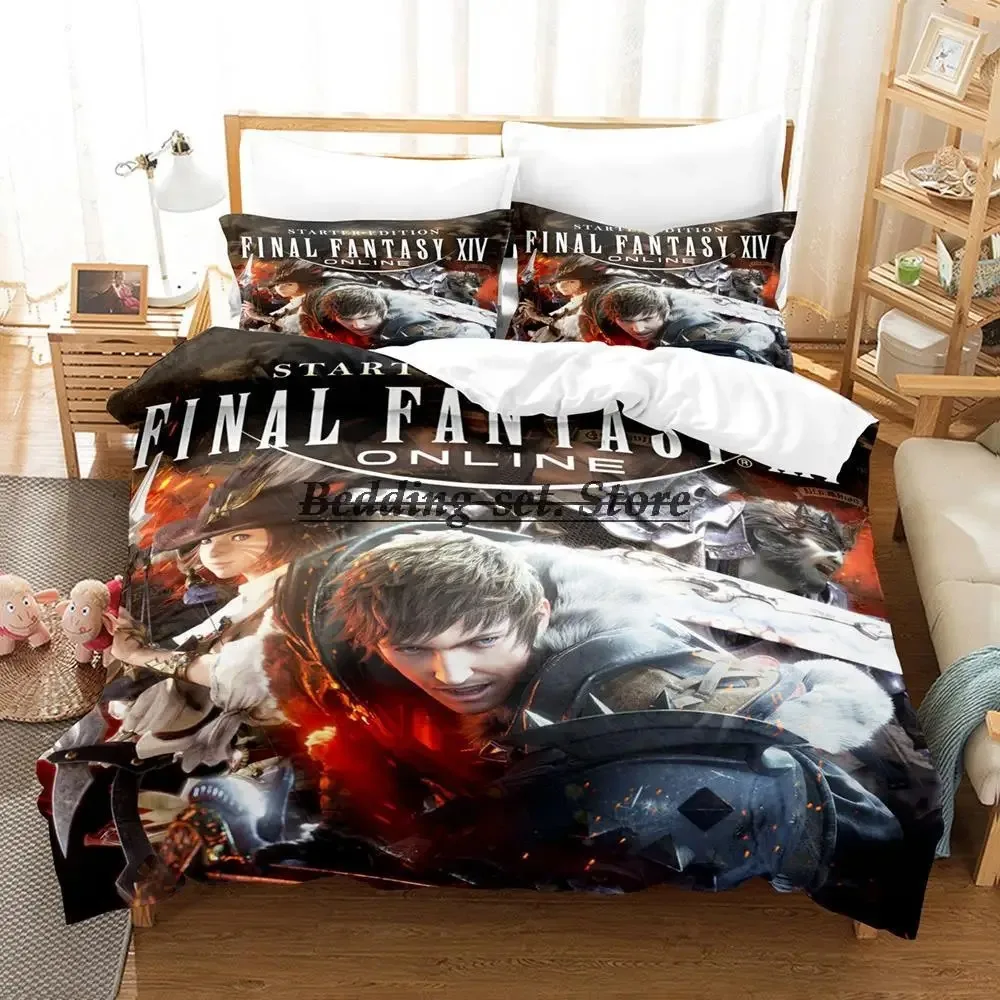 Final fantasy Bedding Set Single Twin Full Queen King Size Bed Set Aldult Kid Bedroom Duvetcover Sets 3D Anime Bed Sheet Set