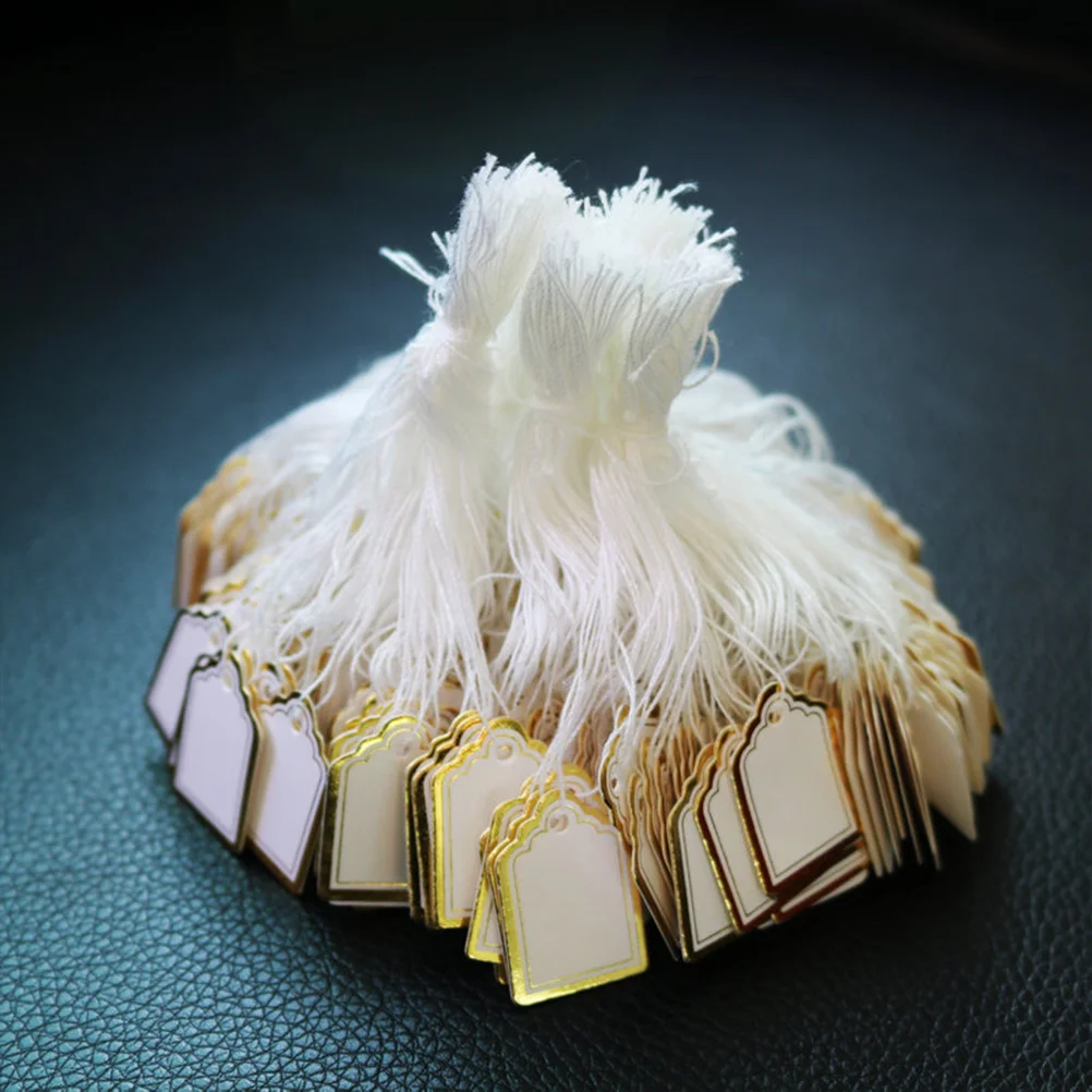 

500pcs Jewelry Gift Paper Price Tags For Hanging Display Blank Tags Necklace Earrings Bracelet Ring Clothes Craft Decor Tag