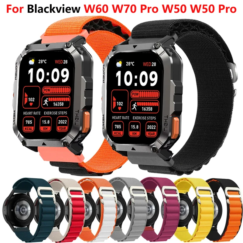 20mm 22mm Alpine Loop For Blackview W60 W70 Pro Smartwatch Sport Bracelet Correa For Blackview W50 W50Pro/X20 R60 R30 Watchband