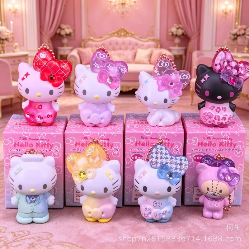 

Sanrio Hello Kitty 50th Anniversary Fashion Theme Blind Box Toys Anime Figure Doll Model Pendant Toys Collect Ornaments