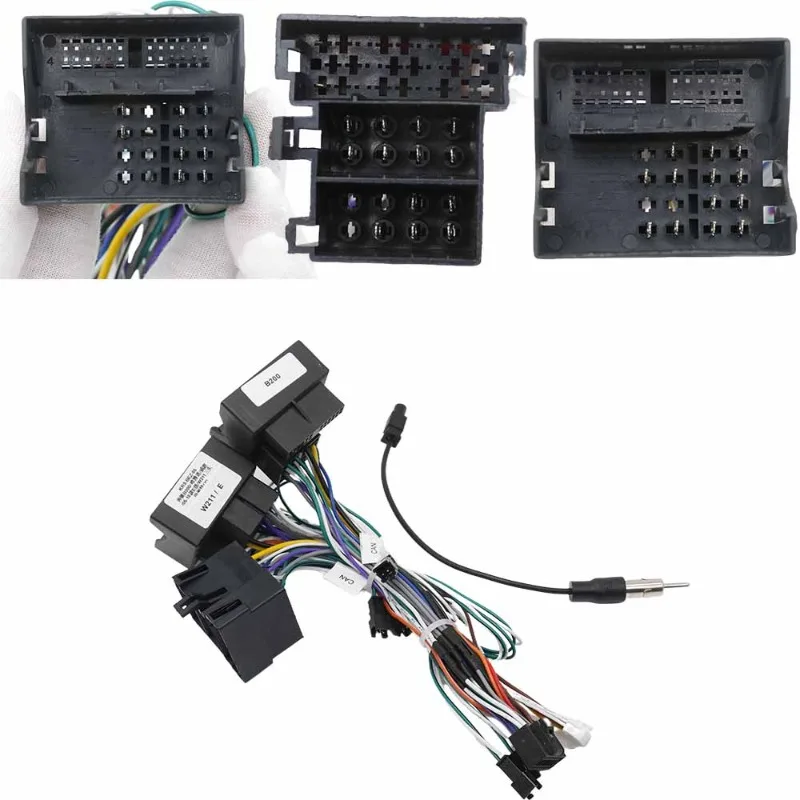 

Адаптер жгута проводов автомобильного радио, 3-головочный кабель питания для Mercedes-Benz B200 Viano Vito E-Class W211 2005-2010 OD-BZ-01