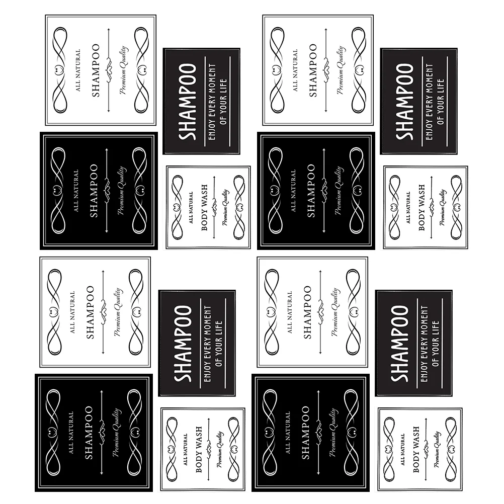 

24pcs Waterproof Soap Dispenser Labels for Bathroom Organization Self-Adhesive Shampoo and Conditioner Stickers Removable Body W