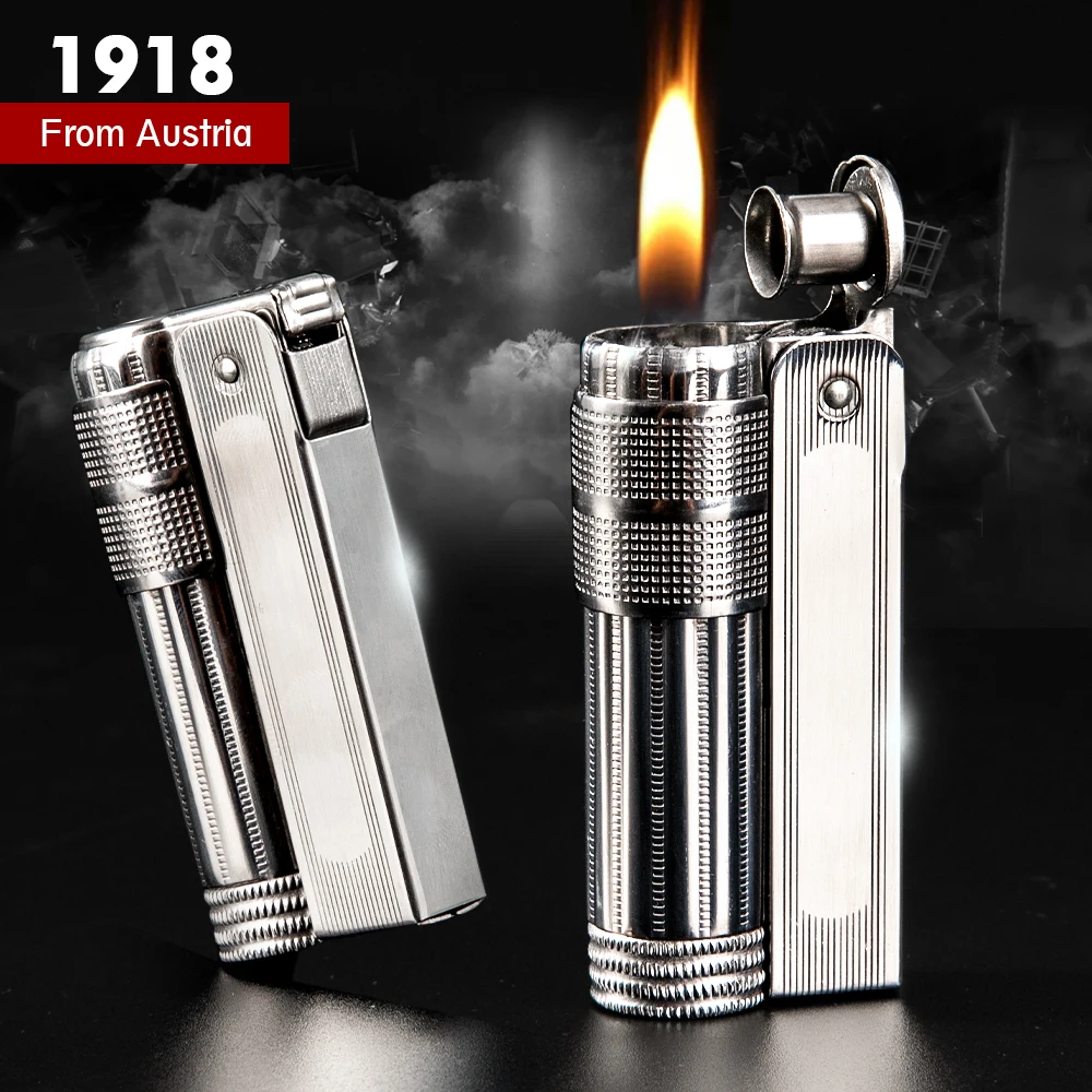 Original IMCO Kerosene Lighter Classic Retro Wheel Windproof Lighter Stainless Steel Mechanical Kerosene Lighter Men\'s Gadgets