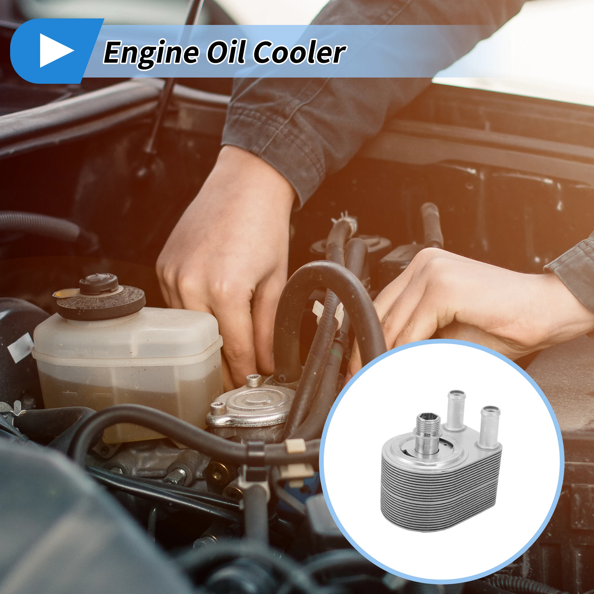UXCELL Engine Oil Cooler for Ford E-150 Econoline 2008 No.2C2Z6A642AA/2C2Z6A642BA 1 Set