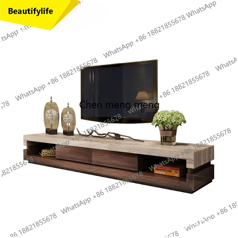 

Мраморный ТВ-стенд из натурального камня, современный минималистичный комбинированный гарнитур для гостиной, журнальный столик, тумба под ТВ, настенный шкаф