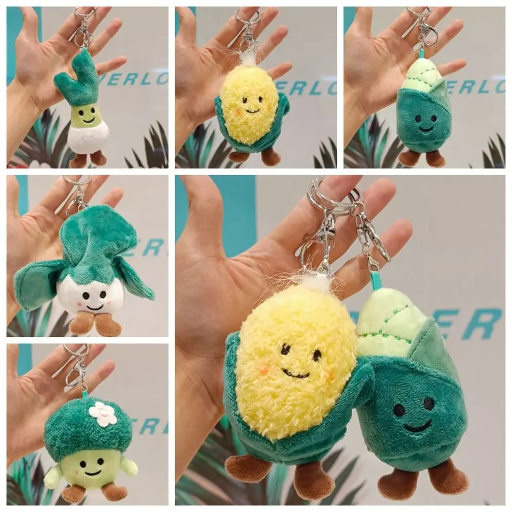 Broccoli Broccoli Plush Pendant PP Cotton Plush Scallion Doll Keychain Soft Cartoon Vegetable Plush Keyring Bag Accessories