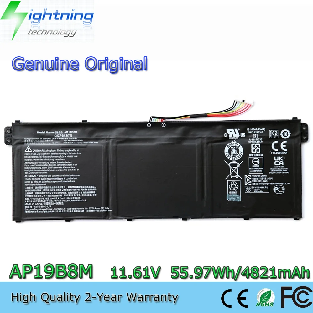 

Новая оригинальная батарея AP19B8M 11.61V 55.97Wh для Acer TravelMate P4 TMP414-51 Swift 3 SF314-59