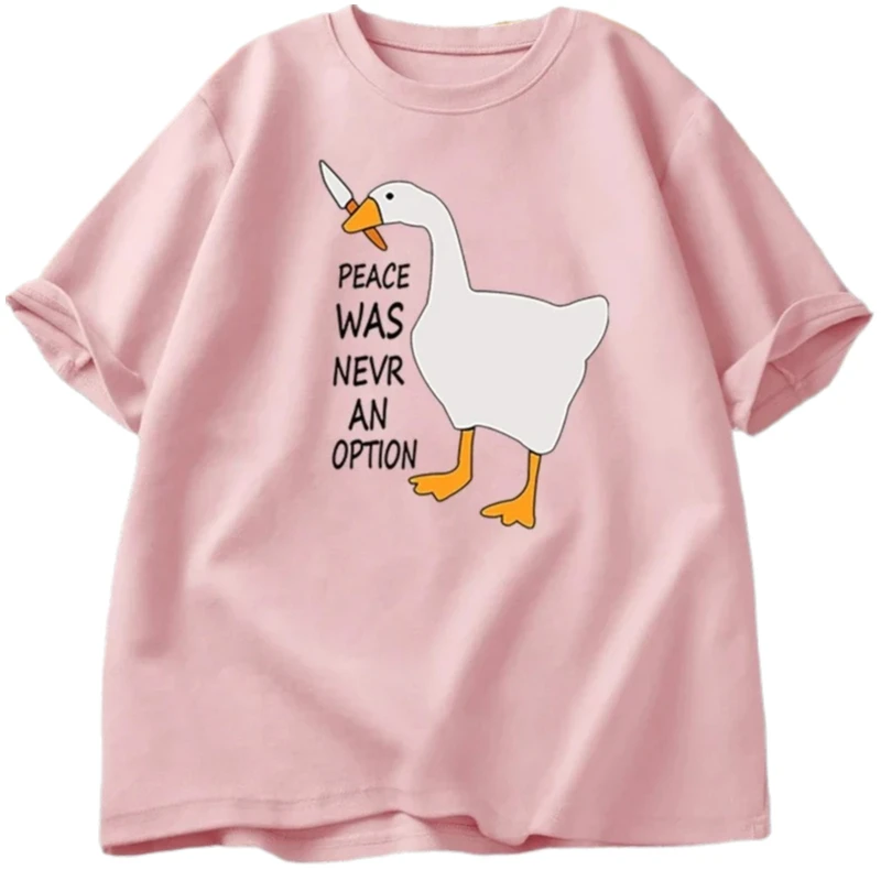 "Peace Was Never An Option" T-shirt - Zomer-T-shirt voor dames, stijlvolle en casual cool-girl kleding, top met korte mouwen voor dames