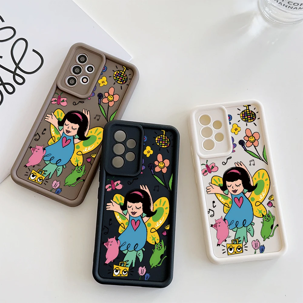 Funny Cartoon Art Butterfly Girl Phone Case For OPPO Reno 2 3 4 5 6 7 7Z 8 8T 10 Pro Plus 4G 5G Soft TPU Back Cover Gift