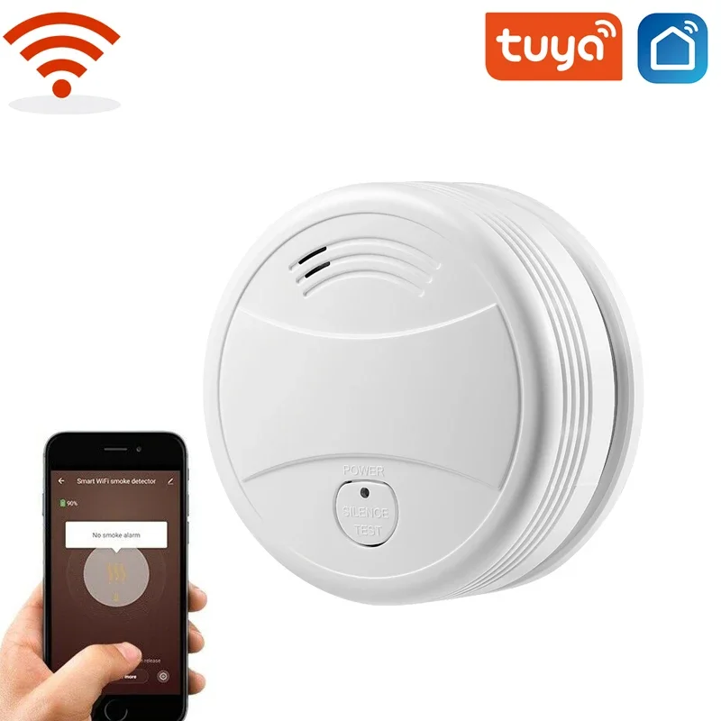 Tuya Smart WiFi Smoke Detector Sensor Fire Alarm Works With Smart Life APP Information Push Smart Home Security System