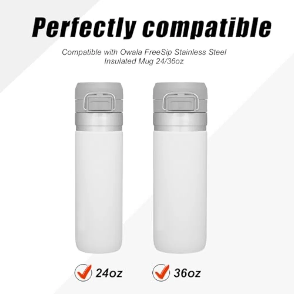 3pcs silicone gasket replacements compatible with Quick Flip GO 24oz and 36oz water bottles providing reliable leak protection
