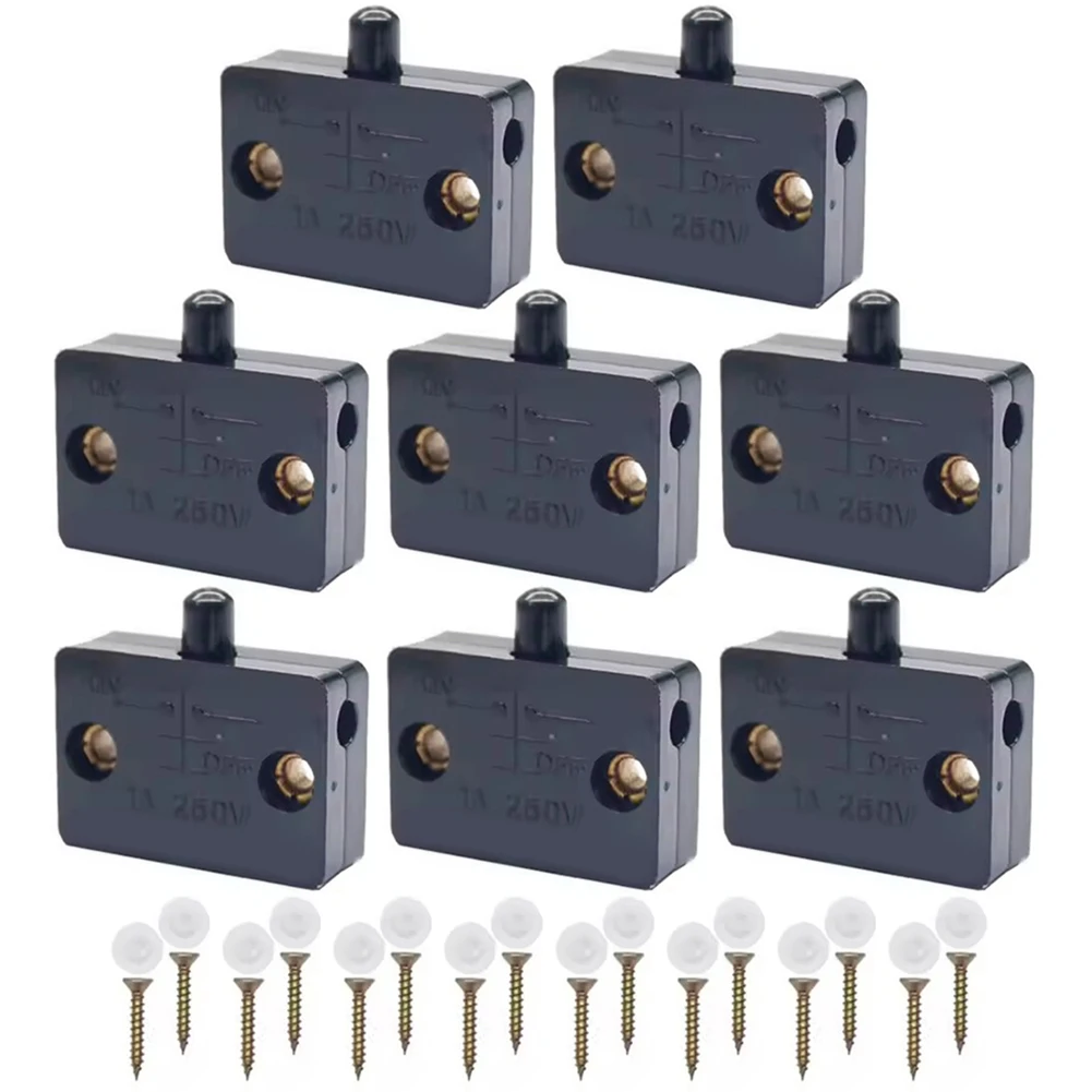 Cabinet Door LED Light Contact Switch 8 Pack for Automatic On/Off Lighting in Closets and Pantries with Easy Installation