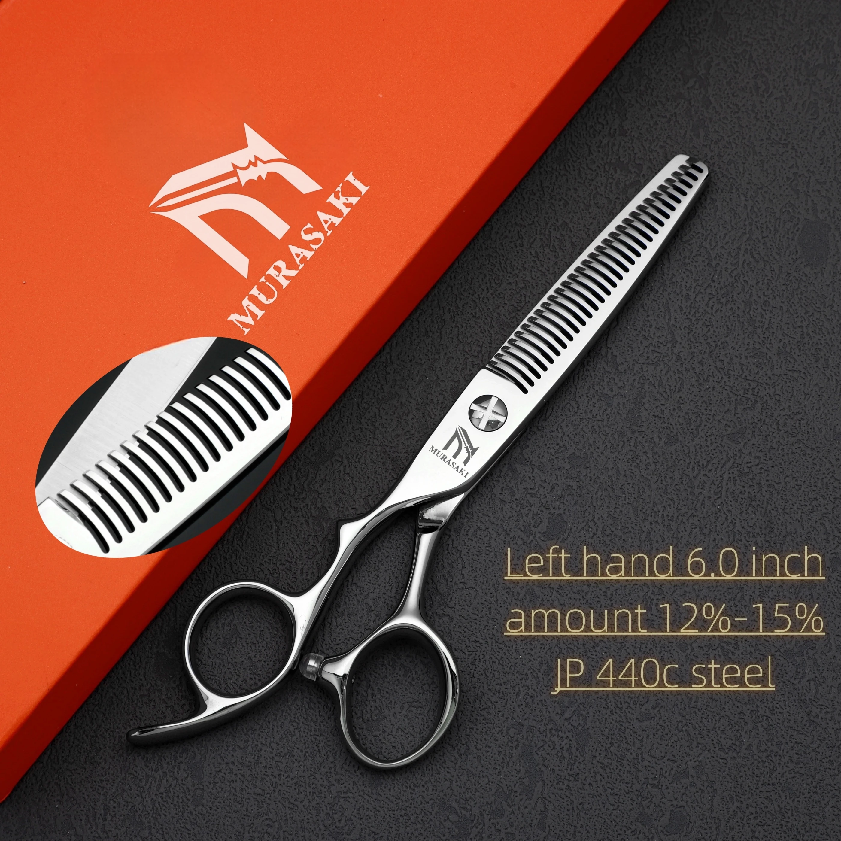 Professionelle Linkshänder-Schere, 6-6,5-6,8 Zoll Haarschneideschere, Japanischer 440C Stahl, Hochwertiges Friseurzubehör – Detail 25