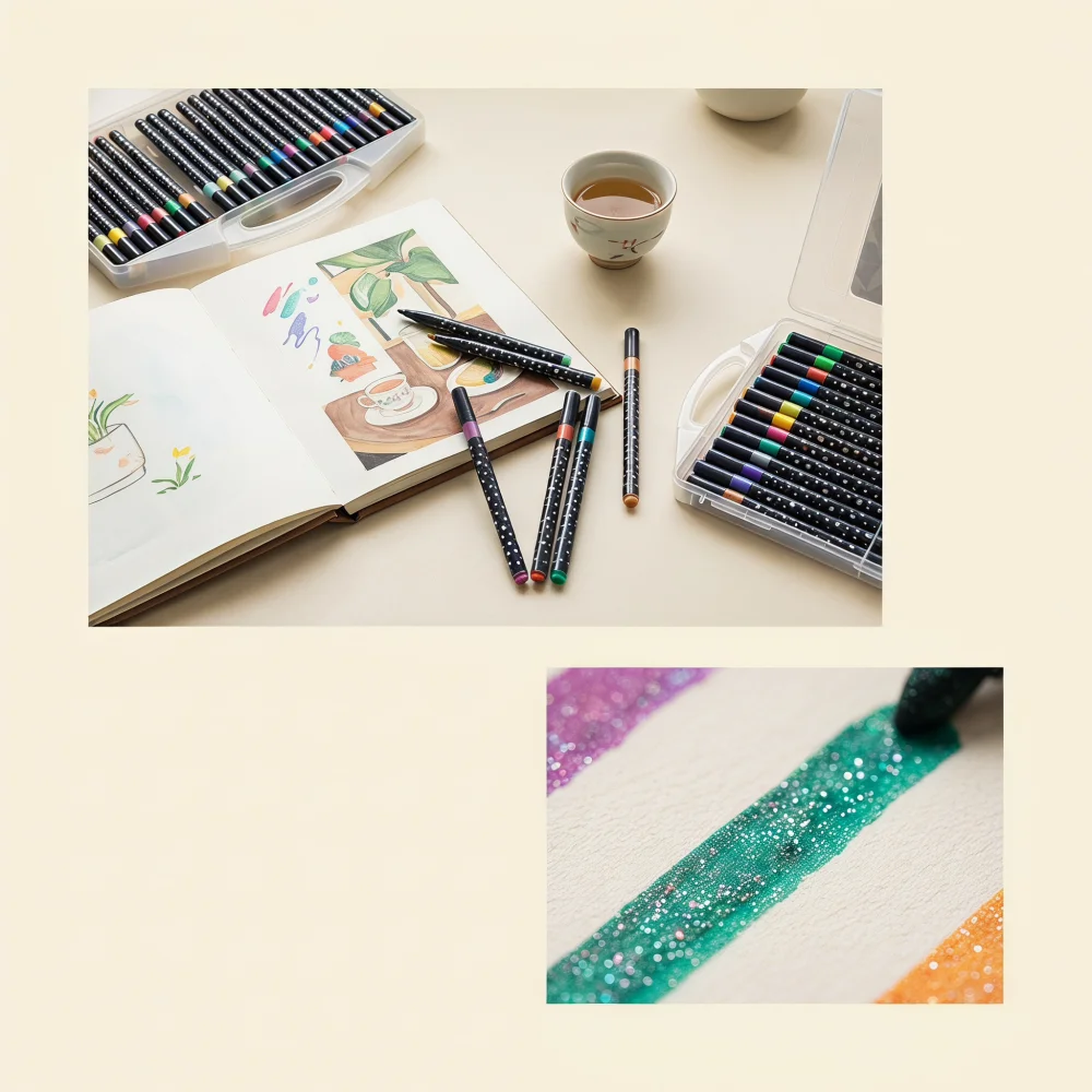 12-80 kleuren glittermarkerset - Copic Marker Sketch recensie en prijs