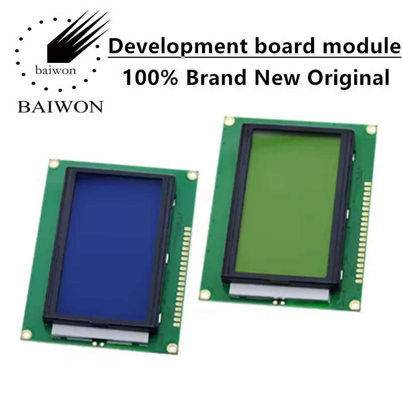 LCD12864 LCD Module 12864B Blue/Green Screen 128*64 Character Backlight LCD Display Serial Interface Adapter Module For Arduino
