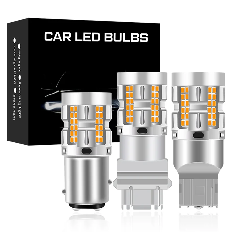 

2/4pcs T20 LED Turn Signal Bulbs CanBus 1156 1157 7440 7443 3156 3157 T25 2016/66SMD 12V Car Rear Brake Lights Bulb Reverse Lamp